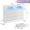 6 Drawer Double Dresser TV Stand, Bedroom Dresser with Power Outlet & LED Light - 2 of 4