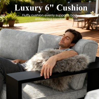 Close-up of Luxury 6" Cushion on outdoor chair