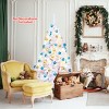 Tangkula 6ft White Christmas Pine Tree Hinged Artificial Decoration w/ 1000 Tips & Metal Stand - 3 of 4