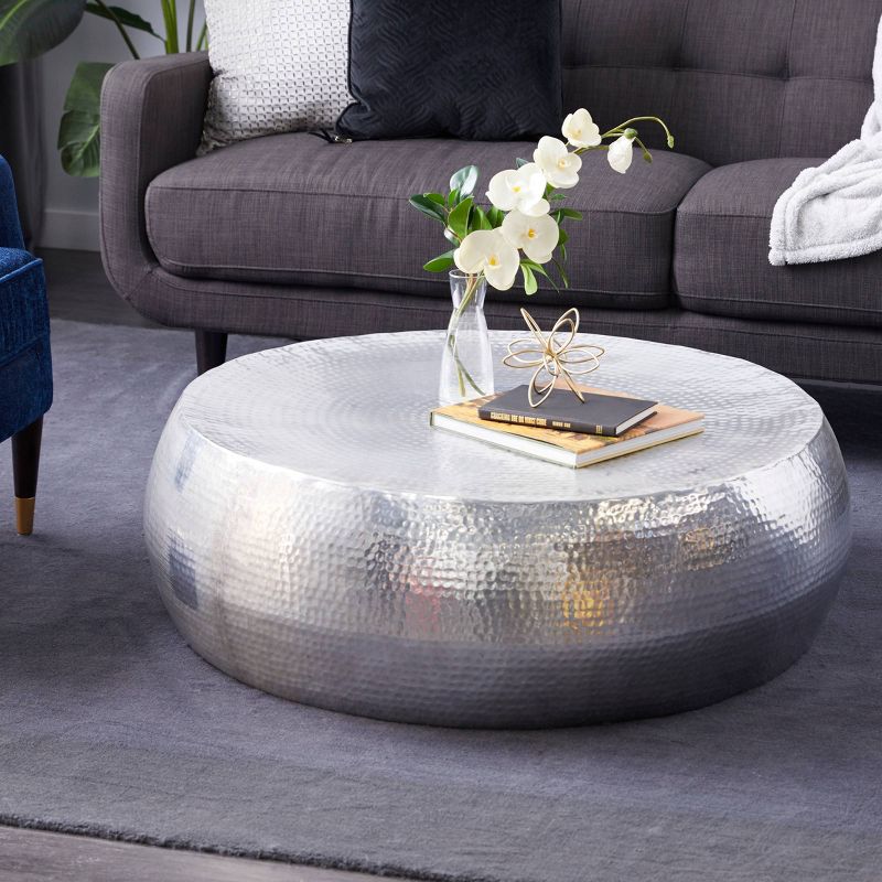 Contemporary Aluminum Coffee Table Silver - Olivia &#38; May, 3 of 15