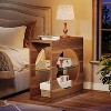 Tribesigns Narrow End Table for Living Room, Modern 3-Tier Side Table with Adjustable Glass Storage Shelf, 23.6-Inch Wood Bedside Table Nightstand - 2 of 4