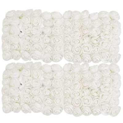 Unique Bargains Decorative Artificial Flower Rose Heads 144 Pcs Cream White