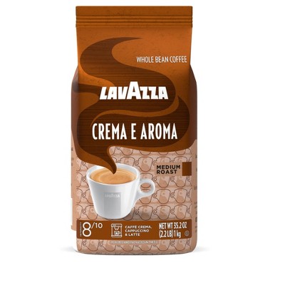 Lavazza Crema e Aroma Whole Bean Coffee, Medium Roast, Arabica and Robusta Blend, 2.2 lb Bag