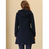 Allegra K Women's Stand Collar Double Breasted Hoodie Outerwear Winter Coat - 4 of 4