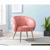 CAVINAS Velvet Accent Chair with Curved Button-Tufted Back and Metal Legs,Cozy Upholstered Living Room Chairs,Reading Chairs for Living Room - 2 of 4