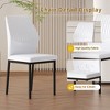 Kumasinova 19"H High Resilience Dining Chairs Set of 4,Modern Minimalist PU Leather Kitchen Side Chairs with Metal Legs for Dining Room,White+Black - 2 of 4