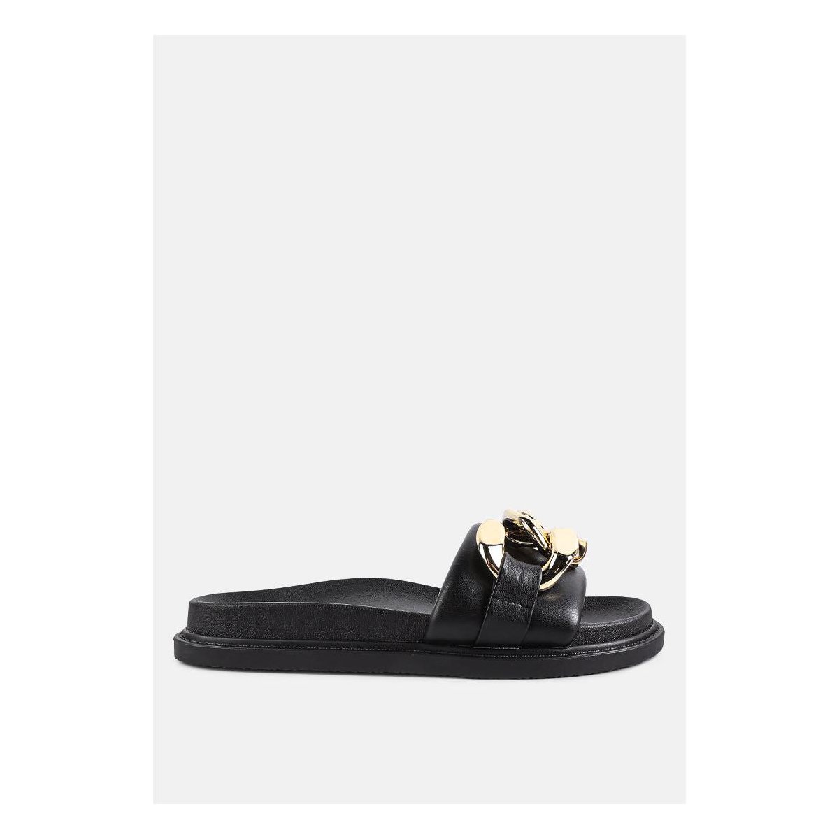 Обувь London Rag Womens Onyx Metal Chain Slider Flats 8 — фото 2