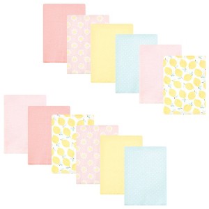 Luvable Friends Hudson Baby Flannel Burp Cloths 12pk Set - 1 of 2
