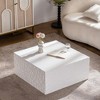 CAVINAS Creamy White Square Coffee Table,Tea Table with Irregular Cloud Shape Design,Modern Center Table for Living Room,Bedroom,Apartment - 2 of 4