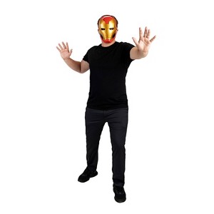Jazwares Marvel Men's Iron Man Plastic Half Mask Halloween Classic Costume Mask - Red One Size - 1 of 4