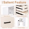 LIVAREEmlen White Computer Desk with 4-in-1 Socket, the Desk with 3 Slide Drawers and 4 Storage Levels for a Variety of Places - 3 of 4