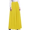 Women's Retro Chiffon Maxi Skirt - Beach Ankle Length Flowy Long Skirt Yellow - 2 of 4