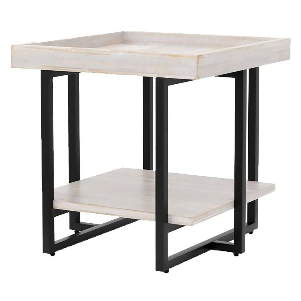 Photos - Coffee Table Grislare Rectangular End Table Antique White/Black - HOMES: Inside + Out: