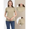 Allegra K Women's Ruffled Retro Short Sleeve Office Polka Dots Blouses - 2 of 4