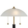 360 Lighting Orbital 19 1/2" High Small Mid Century Modern Accent Table Lamps Set of 2 Gold Wood Glass Metal White Dome Shade Living Room Bedroom - 3 of 4