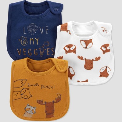 Baby Boys' 3pk Woodland Bib - Just One You® made by carter's Gold/Blue
