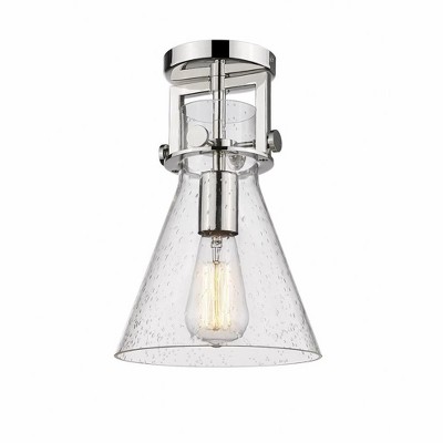 Newton Cone - 1 Light Flush Mount In Industrial Style-12 Inches Tall and 8 Inches Wide