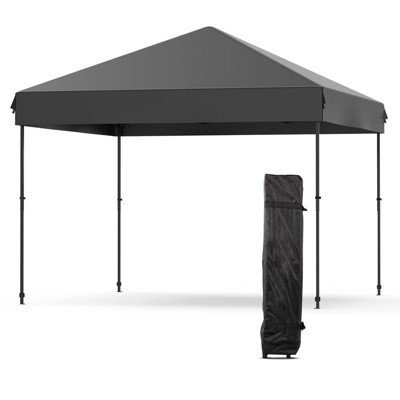 10X10FT Pop Up Canopy - Commercial Instant Shelter, Adjustable Heights, with Wheeled Bag, Portable Gazebo for Patio, Deck, Garden, Beach