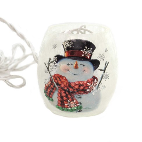 Stony Creek Snowman With Scarf Lighted Vase - One Lighted Vase 12.0 Inches  - Snowflakes Christmas - Emr1302 Ear Muff - Glass - Multicolored : Target