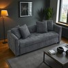 Cloud Velvet 3-Seater Sofa with Pull-Out Sleeper Bed, High-Density Foam Cushions, and Metal Legs for Living Room or Bedroom - 2 of 4