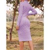 Imily Bela Retro Elegant High Neck Solid Color Knit Dress Casual Hundred Fall and Winter Dresses - 3 of 4