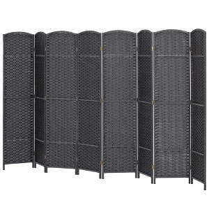 Aghana Digitals 4-Panel Charcoal Gray Folding Room Divider with Pine Wood Frame & Polypropylene - 1 of 4