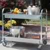 Bayou Classic 4873 Stainless Serving Cart Features Two Trays w/ Galley Rails to Keep Items - 2 of 2