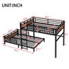 Queen Over Queen Metal Bunk Bed with Ladder and Safety Guardrails - 4 of 4