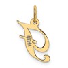 Black Bow Jewelry 14k Yellow Gold Ella Collection Small Fancy Script Initial Pendant A-W - 3 of 4