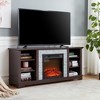 58" TV Media Stand with 18" Electric Fireplace Insert, Faux Stacked Stone Surround, Modern Entertainment Console with Open Storage - 4 of 4