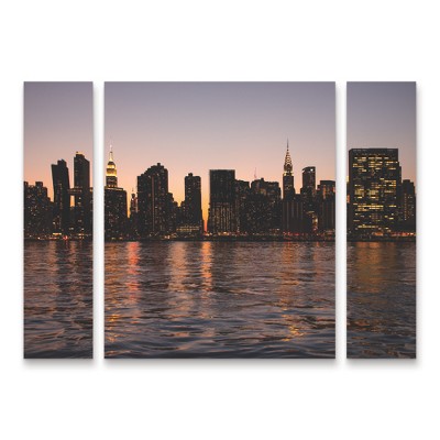 Trademark Fine Art -Robert Michaud Nyc Dusk 1  Panel Set Art