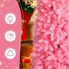 FONTOI 7.5ft Artificial Pencil Christmas Tree Slim Decorative Holiday Pine Tree for Home Apartment Office Celebration, Pink, 41.34"*8.66"*9.65" - 3 of 4