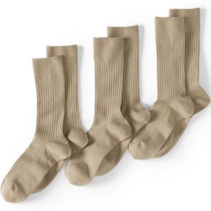 Lands' End Men's Seamless Toe Cotton Rib Dress Socks (3-pack) - 1 of 2