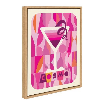 Kate & Laurel All Things Decor 18"x24" Sylvie MCM Cosmo Wall Art by Rachel Lee Natural: Mid-Century Modern, Framed Canvas