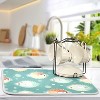 LunaLulinlk Fishes Dish Drying Mat Microfiber Kitchen Pad Large Counter Absorbent Dish Mats Drainer Rack 18"x24" - 2 of 4