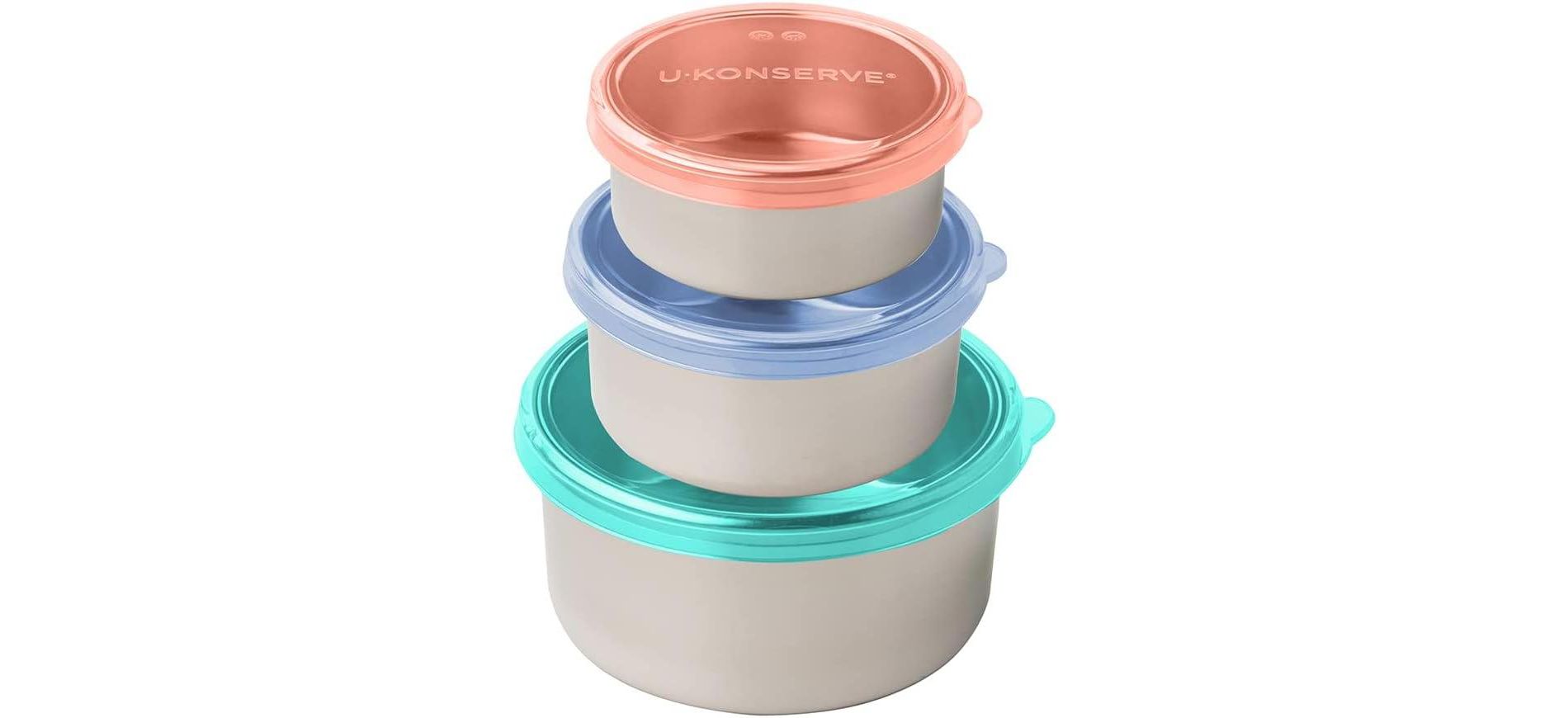 U Konserve Stainless Steel Round Nesting Trio - Set of 3 (5, 9, & 16oz) - Tropical Sky