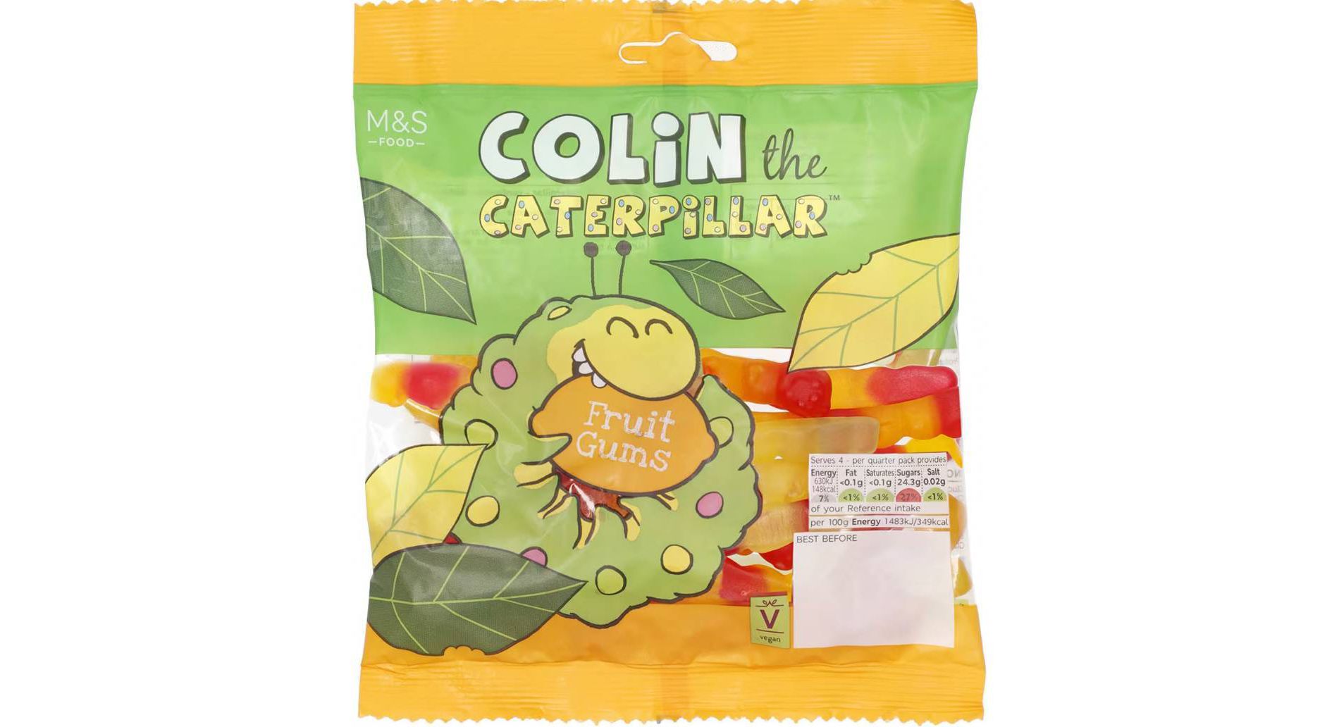 M&S Colin the Caterpillar Fruit Candy Gums - 6oz
