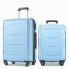 BEAFUP 2-Piece ABS Lightweight Luggage Set with Expandable Spinner Wheels and TSA Lock - 20", 24" for Travel, Light Blue - 2 of 4