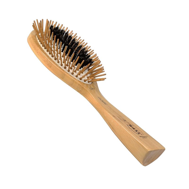 Bass Brushes FUSION Brush - Multi Patented Shine & Condition Hair Brush Bamboo Handle with Premium 100% Pure Natural Bristles + Bamboo Pin, 3 of 6