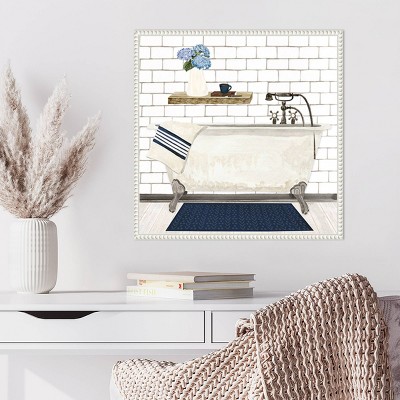 Farmhouse Bath I Tub Canvas Print with White Frame