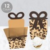 Big Dot of Happiness Leopard Print - Square Favor Gift Boxes - Cheetah Party Bow Boxes - Set of 12 - 3 of 4