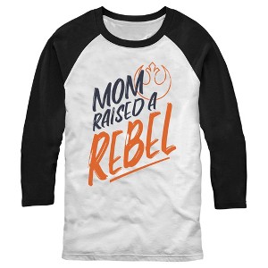 Men's Star Wars Mother's Day Mom Raised a Rebel Baseball Tee - 1 of 4