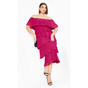 Women's Plus Size Night Garden Dress - hot pink | CITY CHIC - 1 of 4