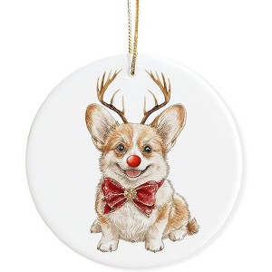 Lomsoe Dogs Ornament Dogs Lovers Christmas Xmas Ornaments Decor Funny Christmas Hanging Ceramic Ornament - 1 of 4