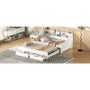 MAYEERTY Twin to King Size Daybed Frame with Storage Bookcases and Two Drawers,Charging Design,White - 2 of 4