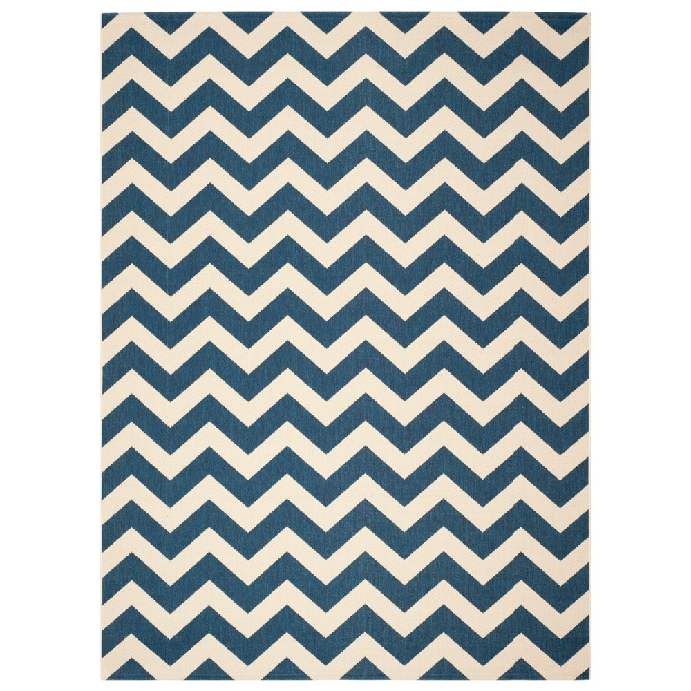 8'X11' Rectangle Elvas Outdoor Rug Navy/Beige - Safavieh