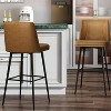 Vipbear Counter Height Swivel Bar Stools Set of 2, Upholstered Fabric Bar Stools with Backs, Metal Base, 26.9"/30.1" Seat Height - 2 of 4