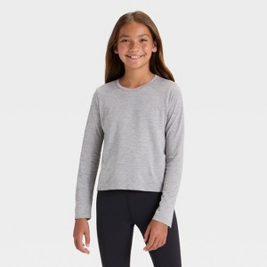 Girls' Seamless Long Sleeve Round Neck T-Shirt - All In Motion™ - 1 of 3