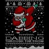 Junior's Design By Humans Dabbing Through The Snow Santa Shirt Ugly Christmas Sweater By vomaria T-Shirt - 2 of 3