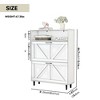 Farmhouse Shoe Storage Cabinet with Barn Door Design with Open Storage for Entryway,Foyer,Hallway - 4 of 4